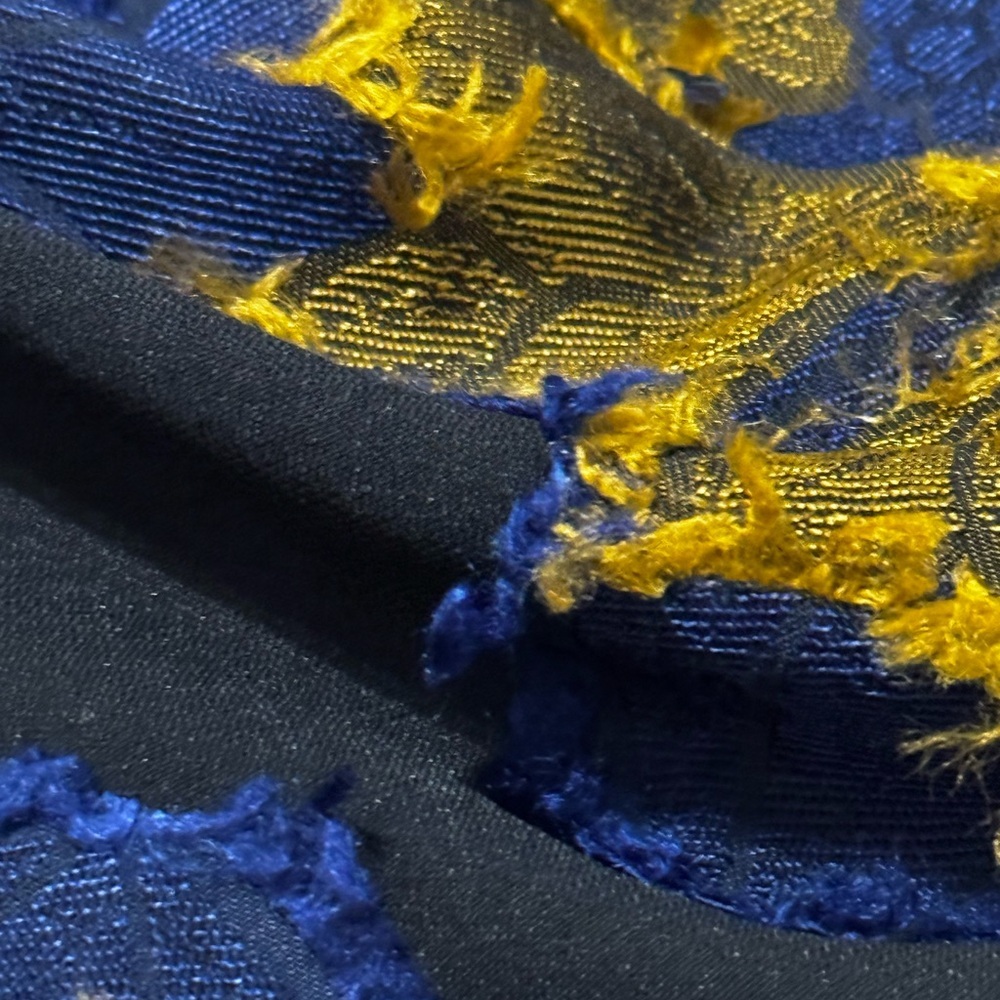 COTELAC x Raphaelle Cavalli Blue Gold Floral Embroidered Mini Skirt Designer 1 S - Picture 4 of 9